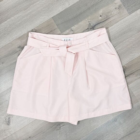 Elle Tie Waist High Rise Shorts Blush Pink 6 Paperbag - Picture 13 of 13